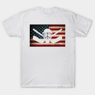 American Flag Hockey Goalie USA Ice Hockey T-Shirt